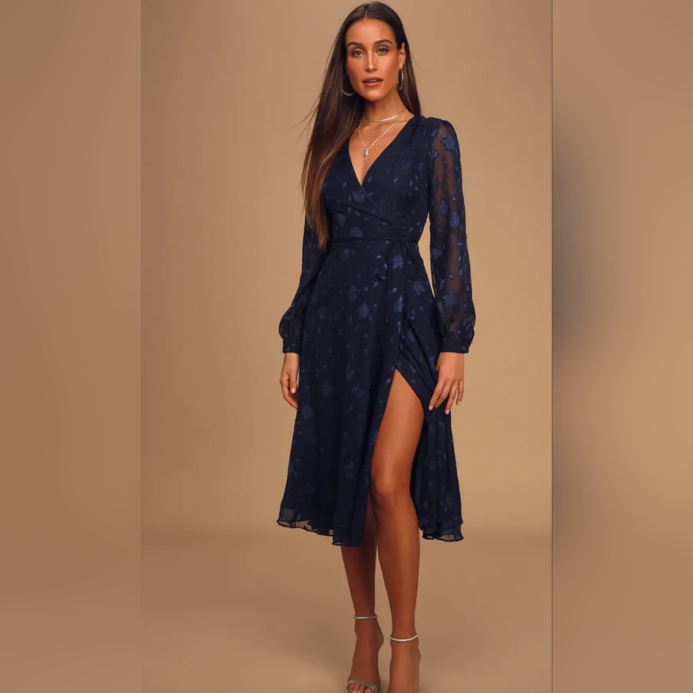 Navy wrap dress